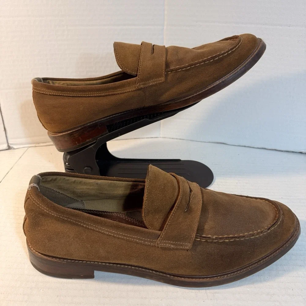 Penny Loafer Suede Mens 13 Tan Tobacco Brown Leather Aldo Classic Preppy Luxury